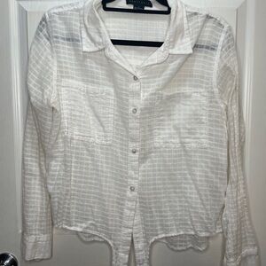 Sanctuary White Sheer Blouse